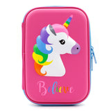 HARDTOP PENCIL CASE - CUTE UNICORN EMBOSSED