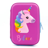 HARDTOP PENCIL CASE - CUTE UNICORN EMBOSSED