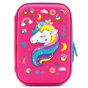 HARDTOP PENCIL CASE - CROWN UNICORN EMBOSSED