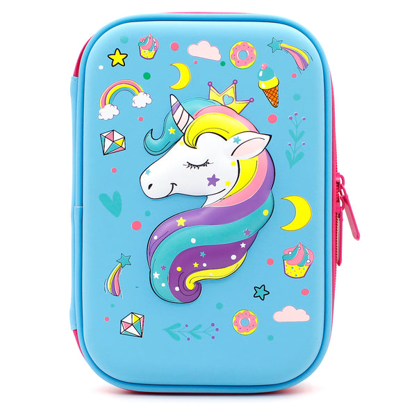 HARDTOP PENCIL CASE - CROWN UNICORN EMBOSSED