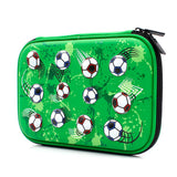 HARDTOP PENCIL CASE - FOOTBALL EMBOSSED GREEN