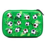 HARDTOP PENCIL CASE - FOOTBALL EMBOSSED GREEN