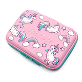 HARDTOP PENCIL CASE - PINK FLYING UNICORNS & CATS