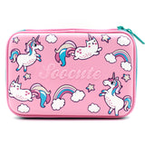 HARDTOP PENCIL CASE - PINK FLYING UNICORNS & CATS