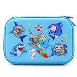 HARDTOP PENCIL CASE - ANGRY SHARKS EMBOSSED