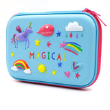 HARDTOP PENCIL CASE - RAINBOW & FLYING UNICORN EMBOSSED