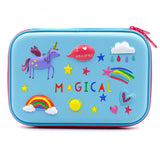 HARDTOP PENCIL CASE - RAINBOW & FLYING UNICORN EMBOSSED