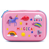 HARDTOP PENCIL CASE - RAINBOW & FLYING UNICORN EMBOSSED