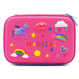 HARDTOP PENCIL CASE - RAINBOW & FLYING UNICORN EMBOSSED