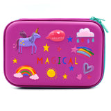 HARDTOP PENCIL CASE - RAINBOW & FLYING UNICORN EMBOSSED