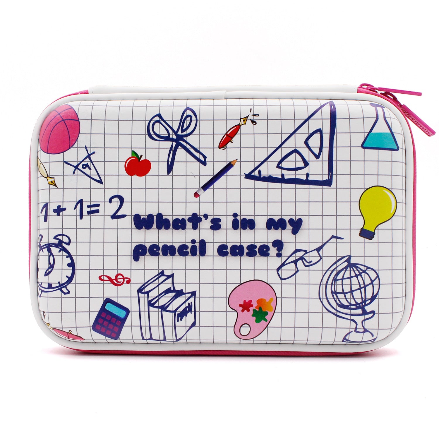 HARDTOP PENCIL CASE - WHITE STATIONERY FAMILY – SOOCUTE STATIONERY